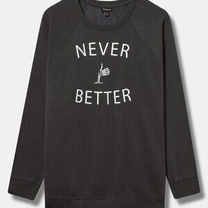 Never Better Cozy Fleece Raglan Sweatshirt